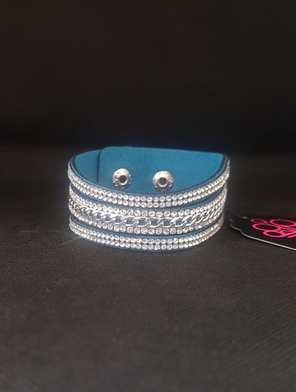 Paparazzi Rebel Radiance Blue Wrap Rhinestone Bracelet